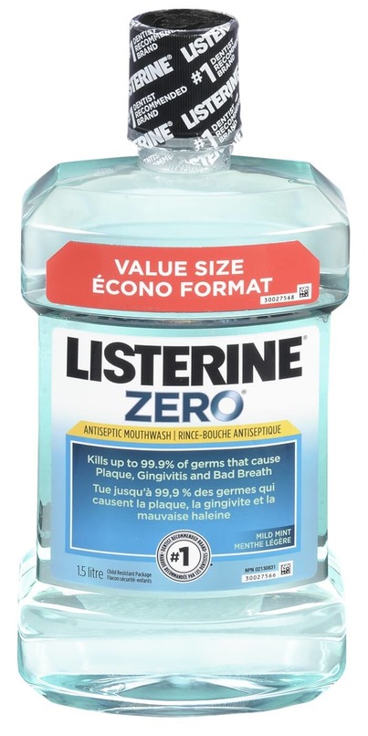 Image RINCE-BOUCHE LISTERINE ZERO MENTHE LÉGÈRE 1L